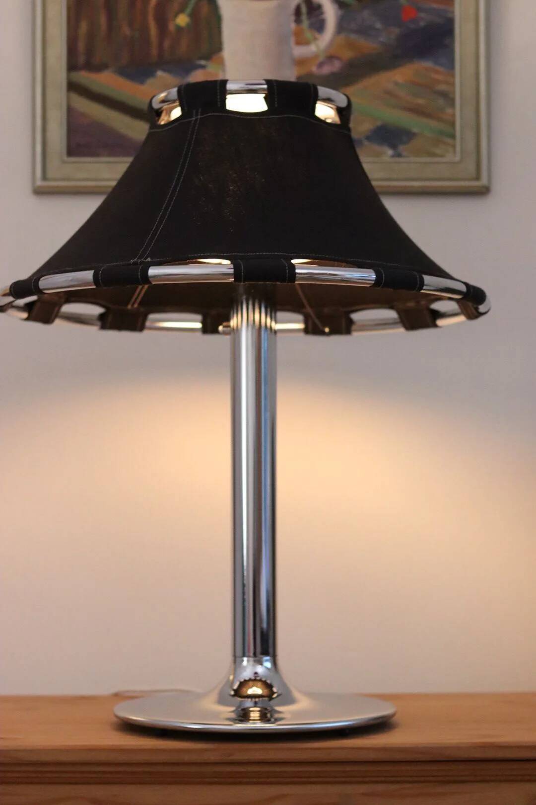 Chrome table lamp by Anna Ehrner for Ateljé Lyktan, 1970s