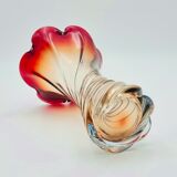 Labelled vintage italian twisted murano glass vase, 1960s