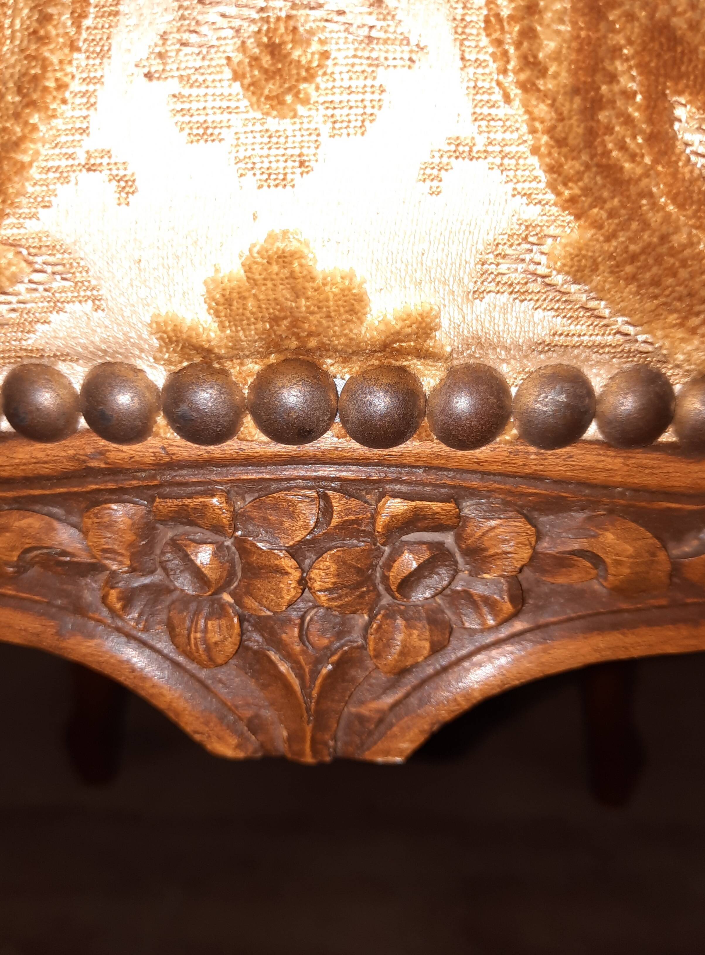 Louis XV style upholstered stool