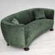 Années 1960, design danois, canapé 3 places "Banana" refait à neuf, velours vintage.