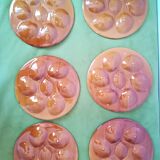 OYSTER PLATE X 6 SAINT CLEMENT BARBOTINE model 4589 VINTAGE