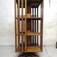 Old teak rotating bookcase