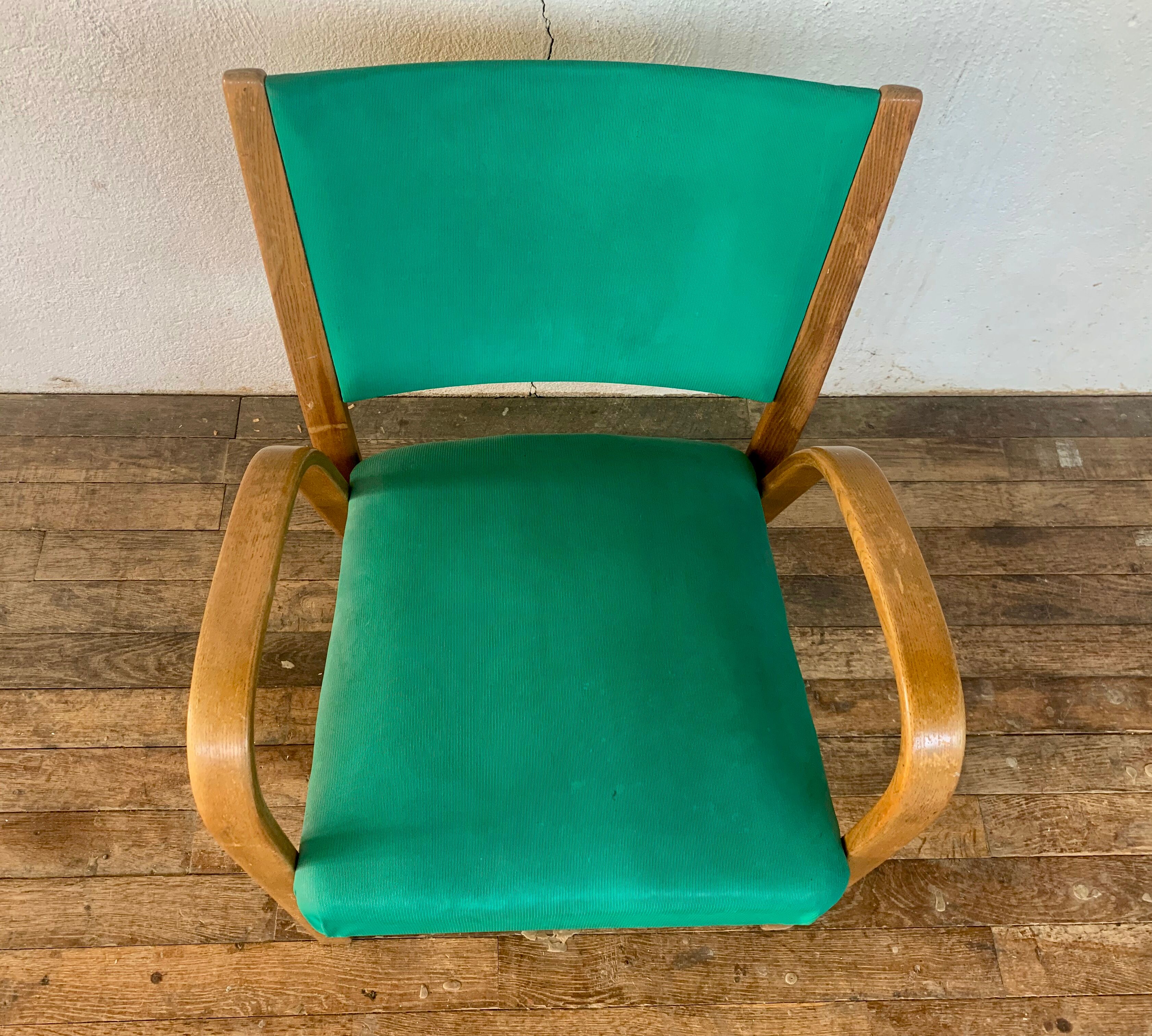 Fauteuil "bow wood" pour Steiner en bois courbé vintage 1950
