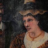 Painting, Bavarian couple, Oil on canvas, 1880
