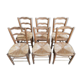 6 rustic ash mulched chairs