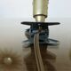 Clamp mushroom lamp, new from old stock, aluminium, 1970s.