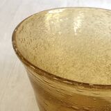 Champagne bucket from the Biot glassworks in ochre-colored blown glass