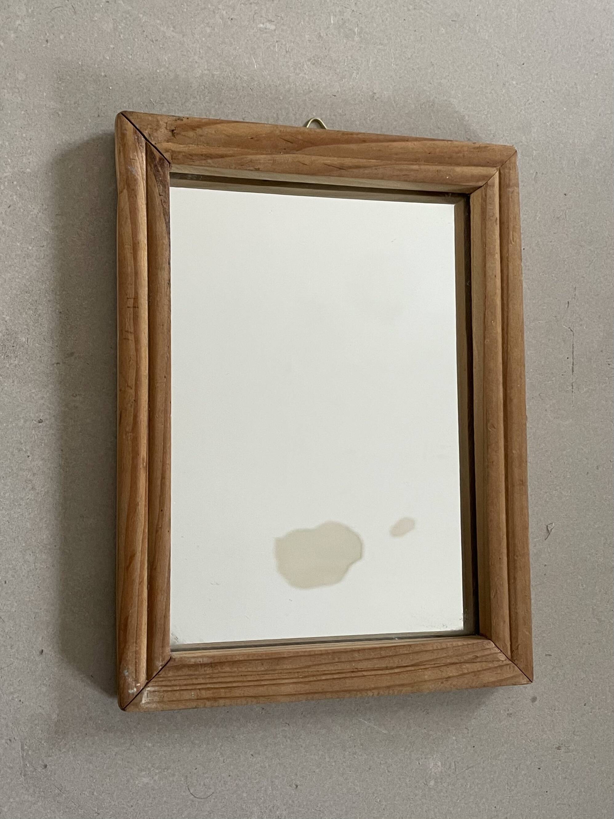 Petit miroir mural en bois 15x20cm