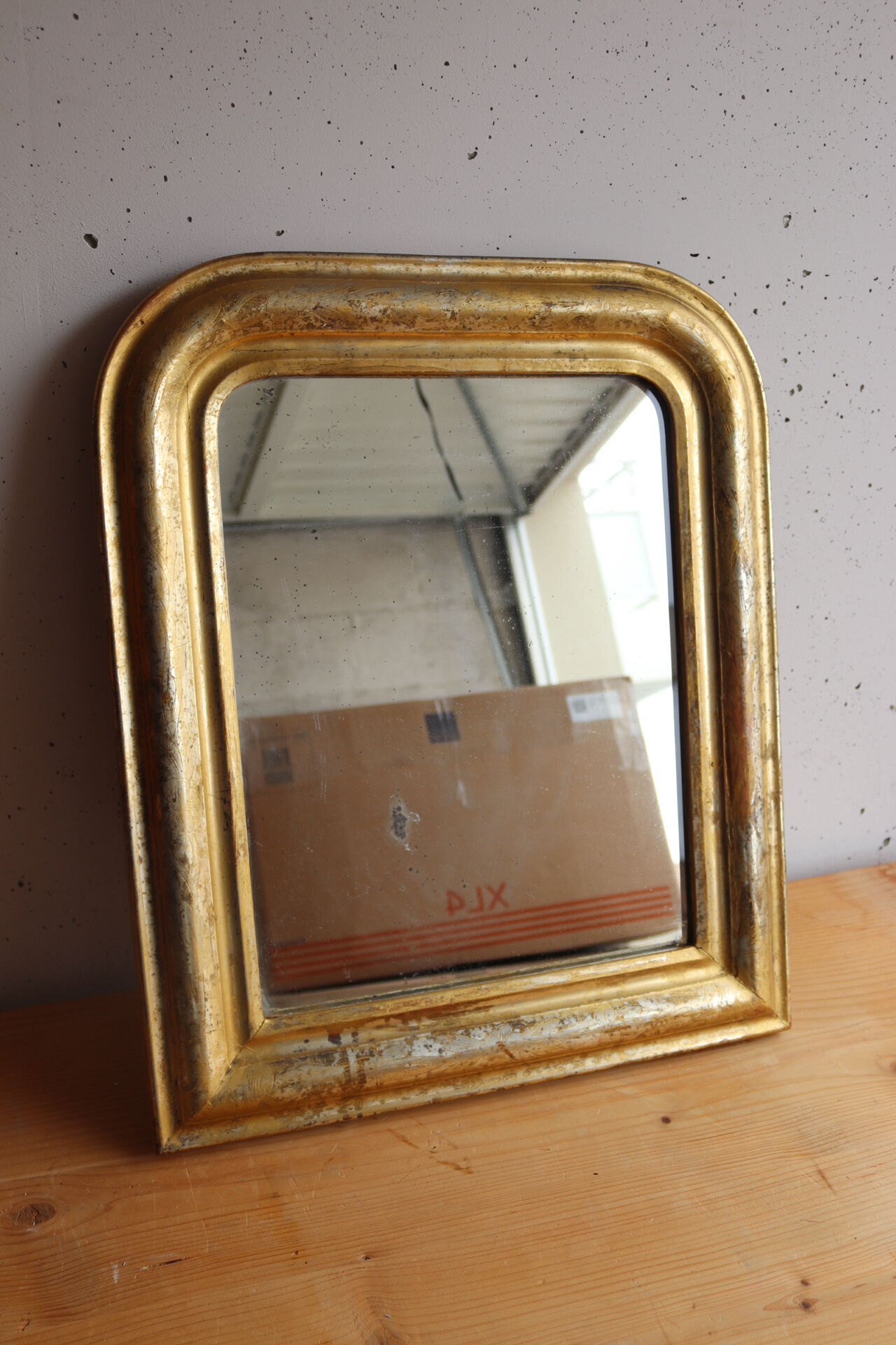 Antique Louis-Philippe gilded small mirror