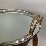 Vintage Italy tray in silver and gold metal