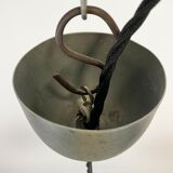 Industrial black enamel pendant lamp, 1950s