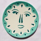 Set of 6 matching plates to hand-painted enamelled ceramic dinner