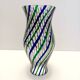 Green, Blue, Bronze and Clear Murano Glass Vase by Irene Paolo, Italy 1990s