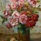 Tableau nature morte aux roses