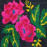 Charming Romanian rug with deers, lovely nature scenery on a floral background 155x205cm