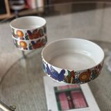 2 bowls and 1 salad bowl in "Acapulco" porcelain