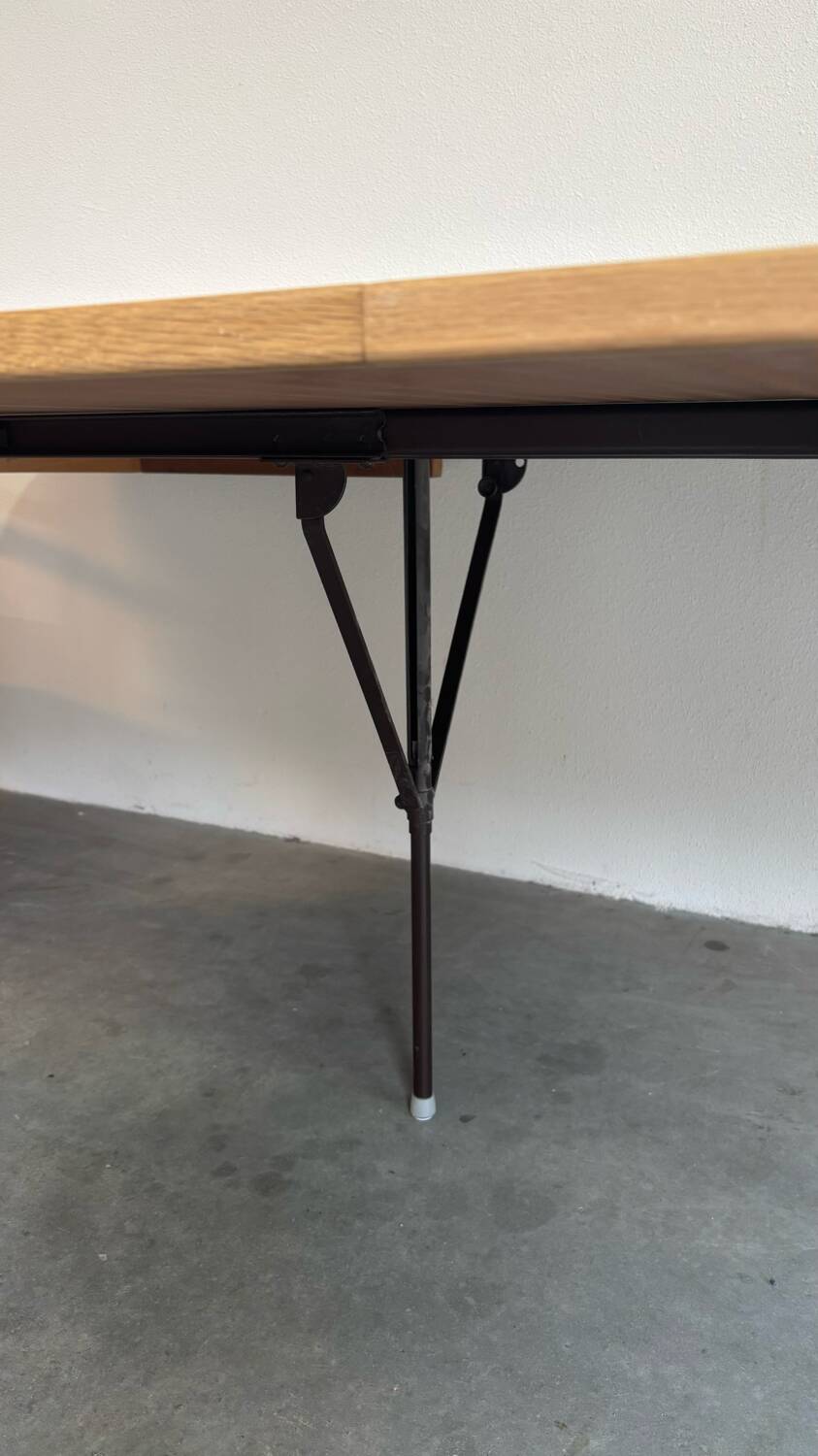 Vintage extendable round dining table Omann Jun