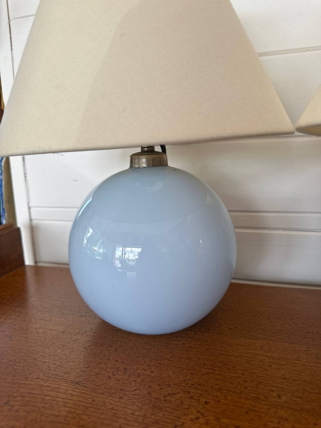 Paire lampes opaline