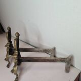 Pair of andirons for the bronze fireplace