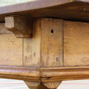 Baroque antique Nordic provincial oak table 1800s rustic farmhouse, rich patina