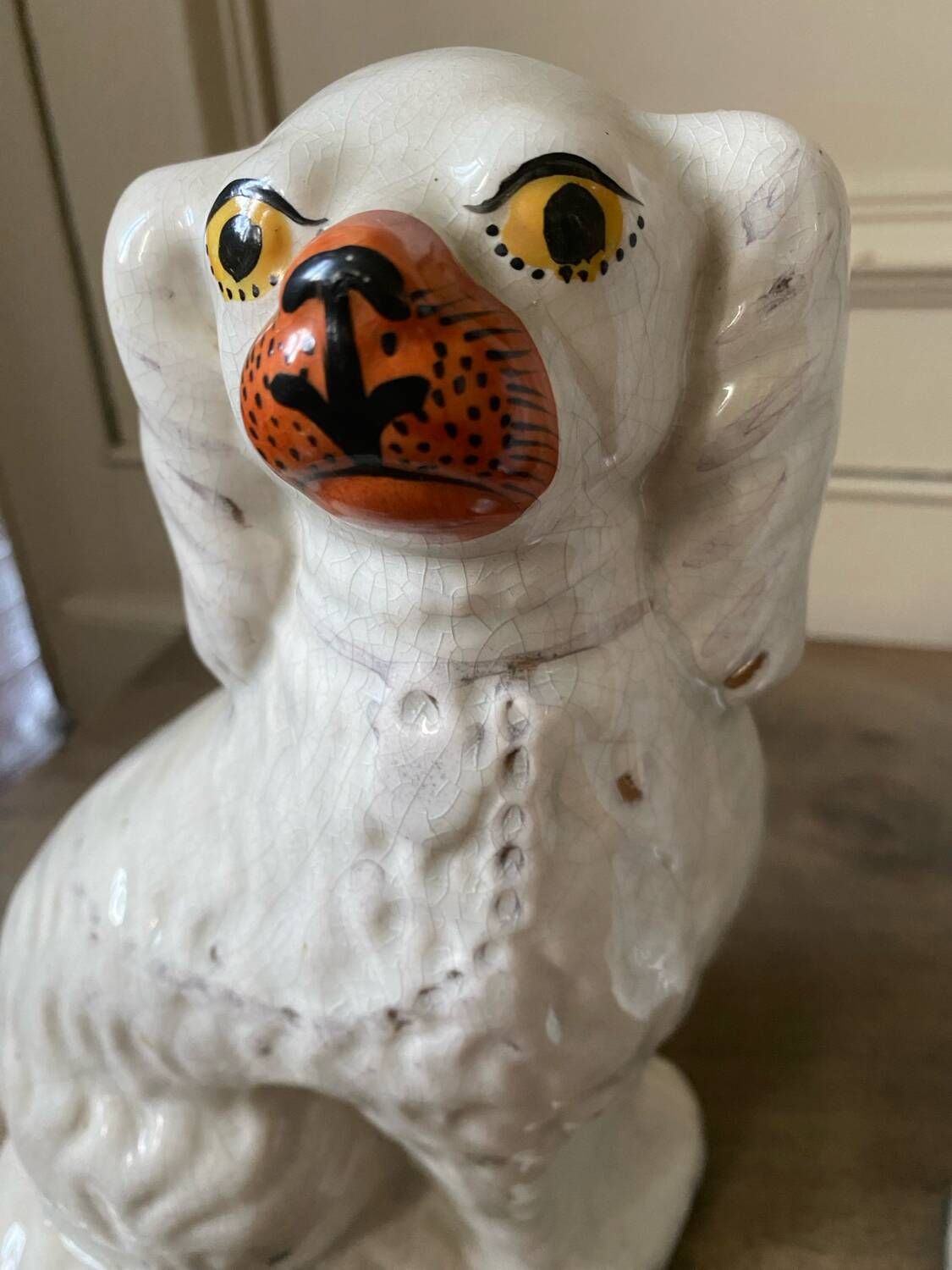 Pair of ceramic Staffordshire dogs late 19th century