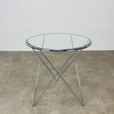 Chrome tripod side table by Angel Cerda