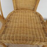 Old chair in Osier and Bamboo 60s