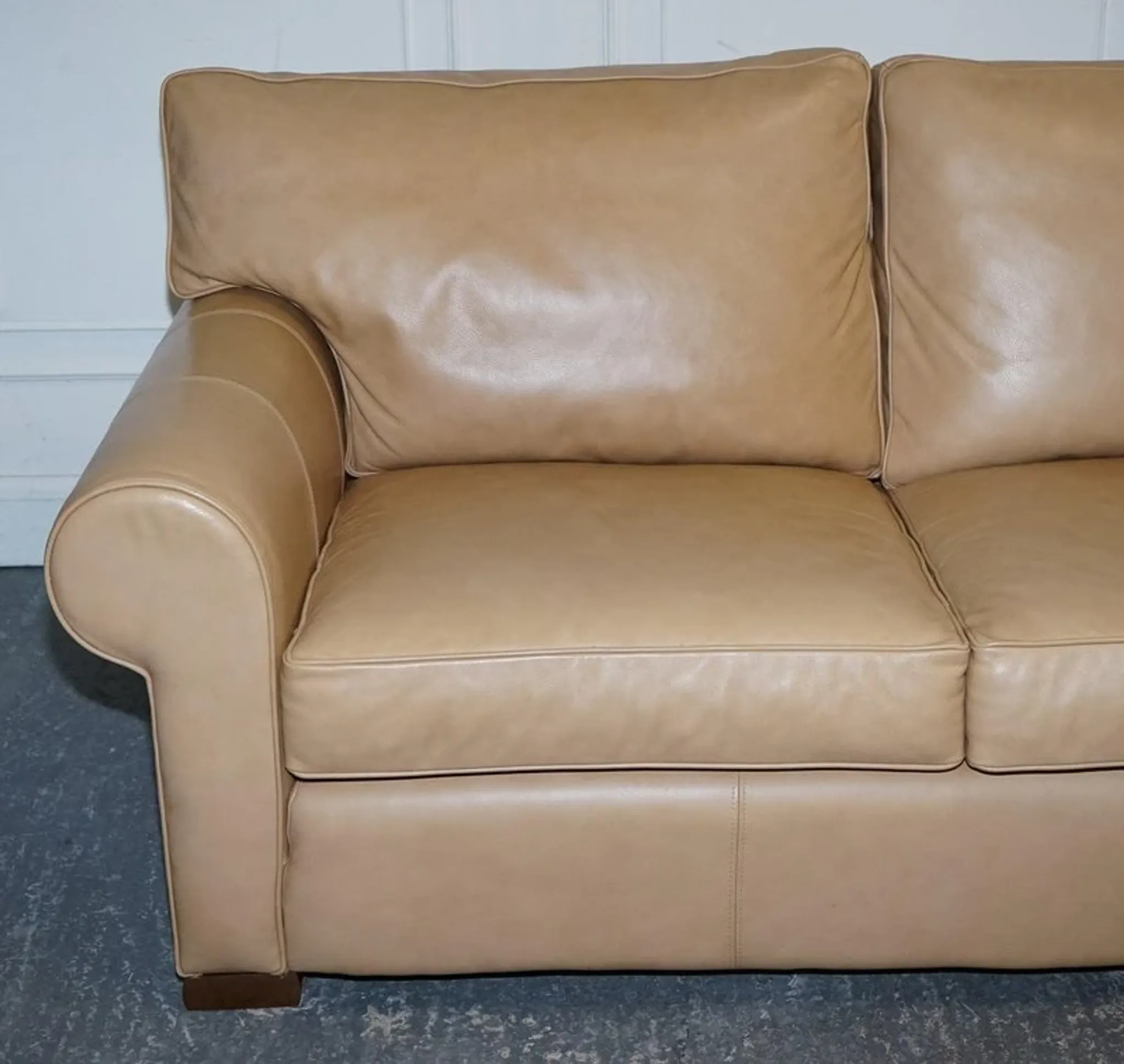 Brown Leather Two-Seater Sofa by Multi York England