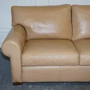 Brown Leather Two-Seater Sofa by Multi York England