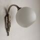 French art deco wall sconce silver metal with opaque glass ball shade 4101