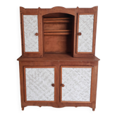 Buffet vaisselier de cuisine pour poupée en bois