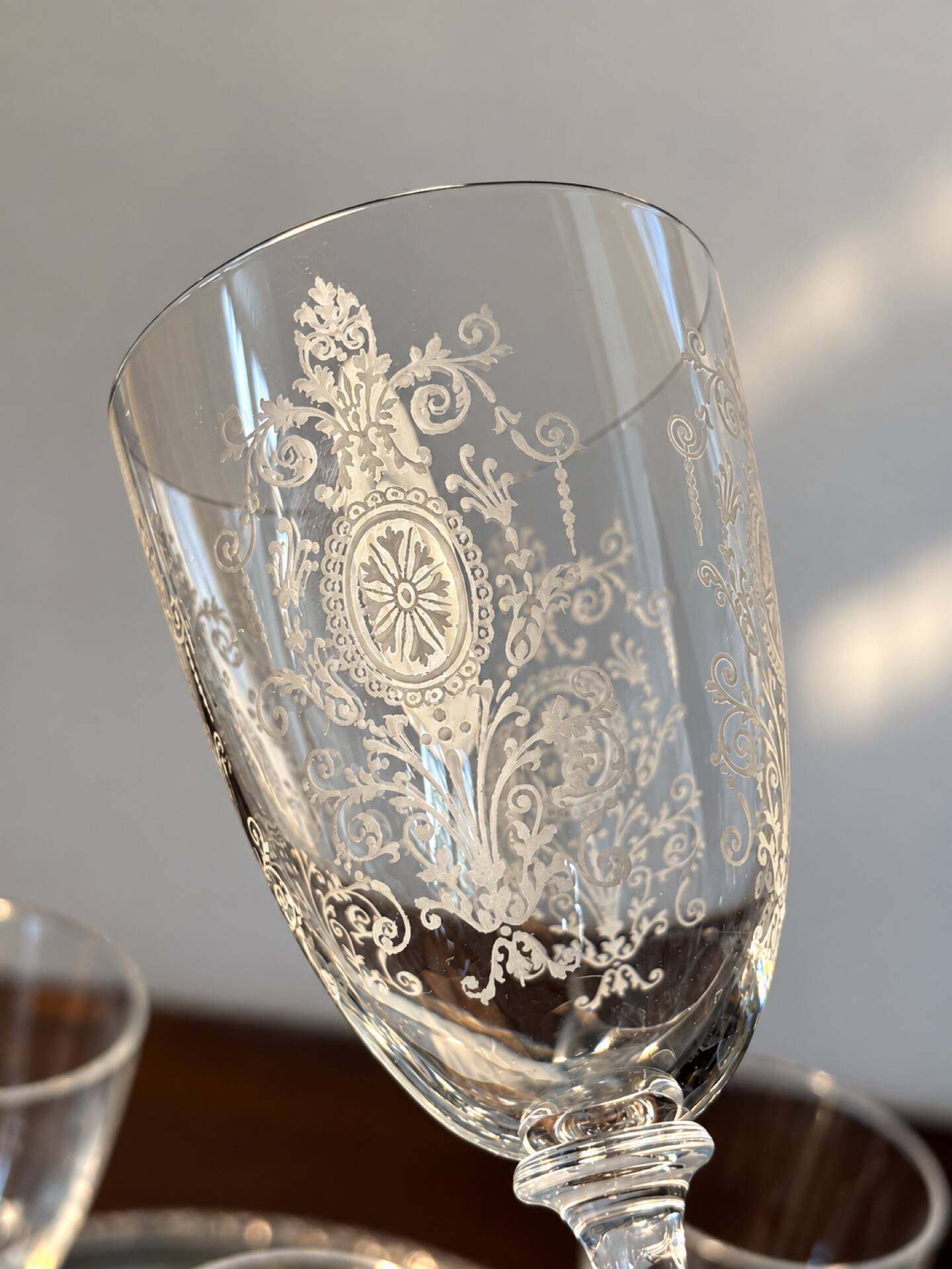 6 Baccarat glasses Funel shaped late 19th - early 20th century 