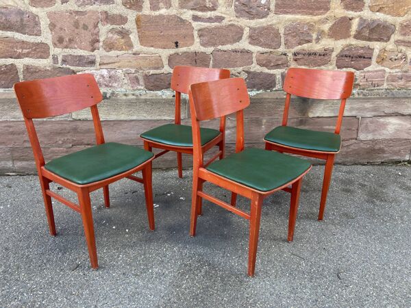Set de 4 chaises vintage de restaurant bistrot skai simili cuir