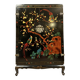 Armoire chinoise en laque noire et décor polychrome