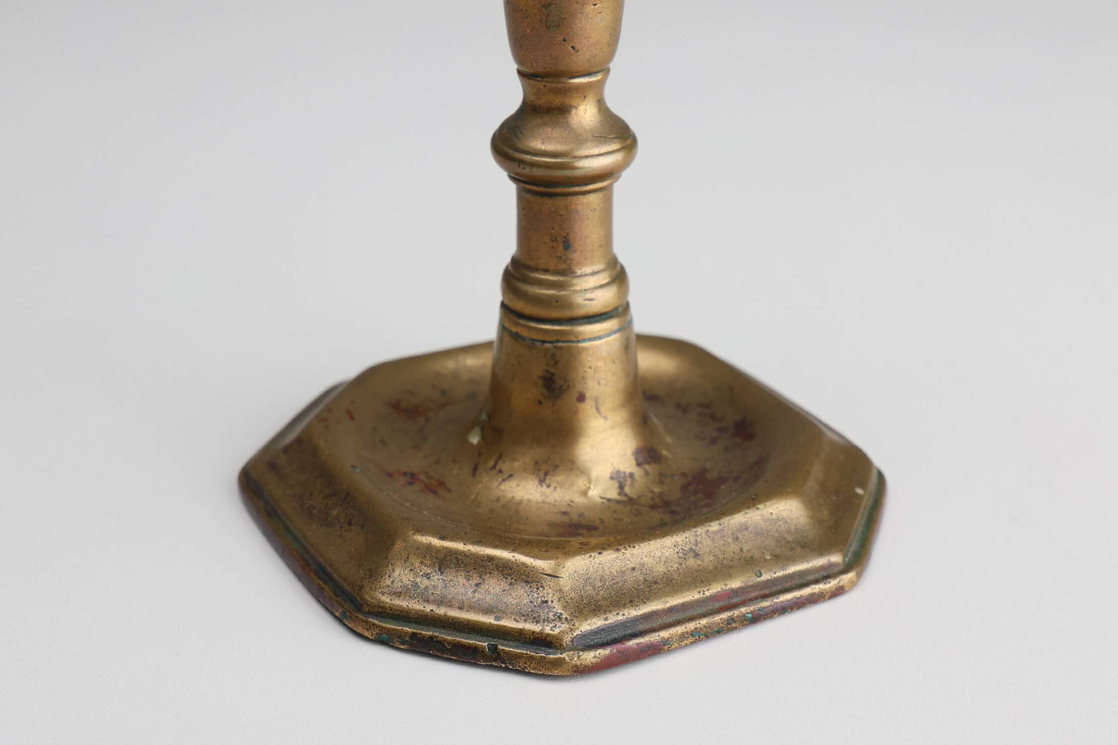 Antique French early 17th century haute epoque copper candlestick