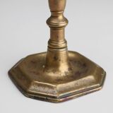 Antique French early 17th century haute epoque copper candlestick