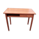 Teak veneer desk, curved feet