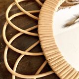 Mirror rattan vintage 36x36cm