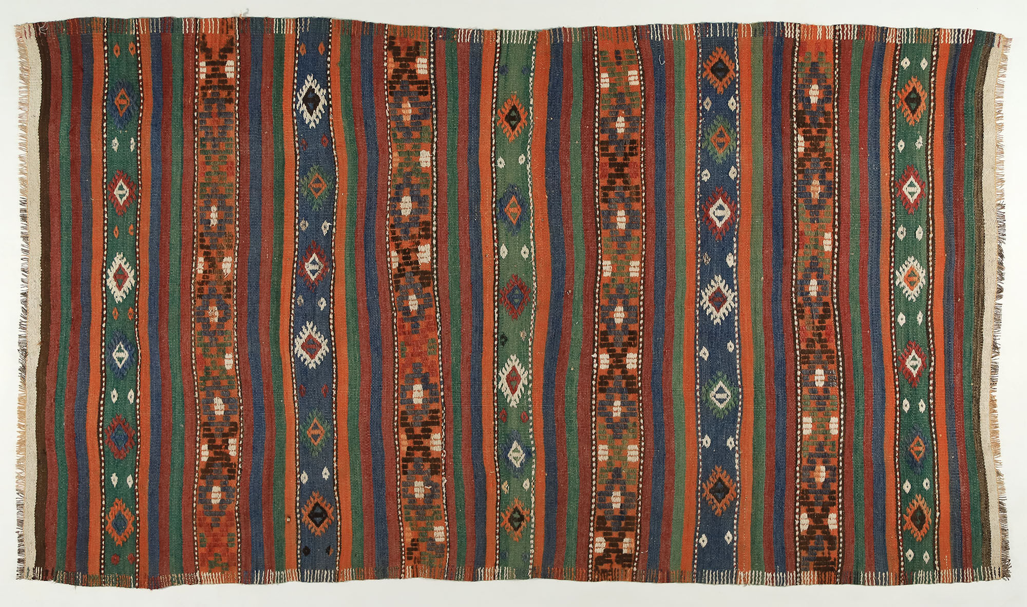 Anatolian handmade kilim rug 244 cm x 132 cm