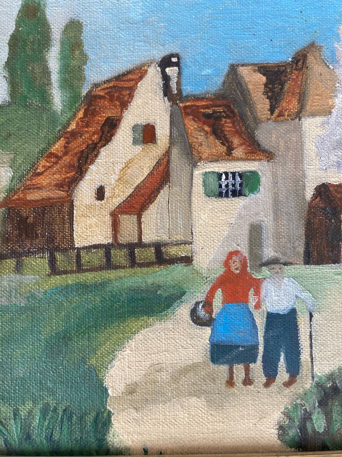 Naive village painting