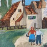 Naive village painting
