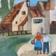 Naive village painting