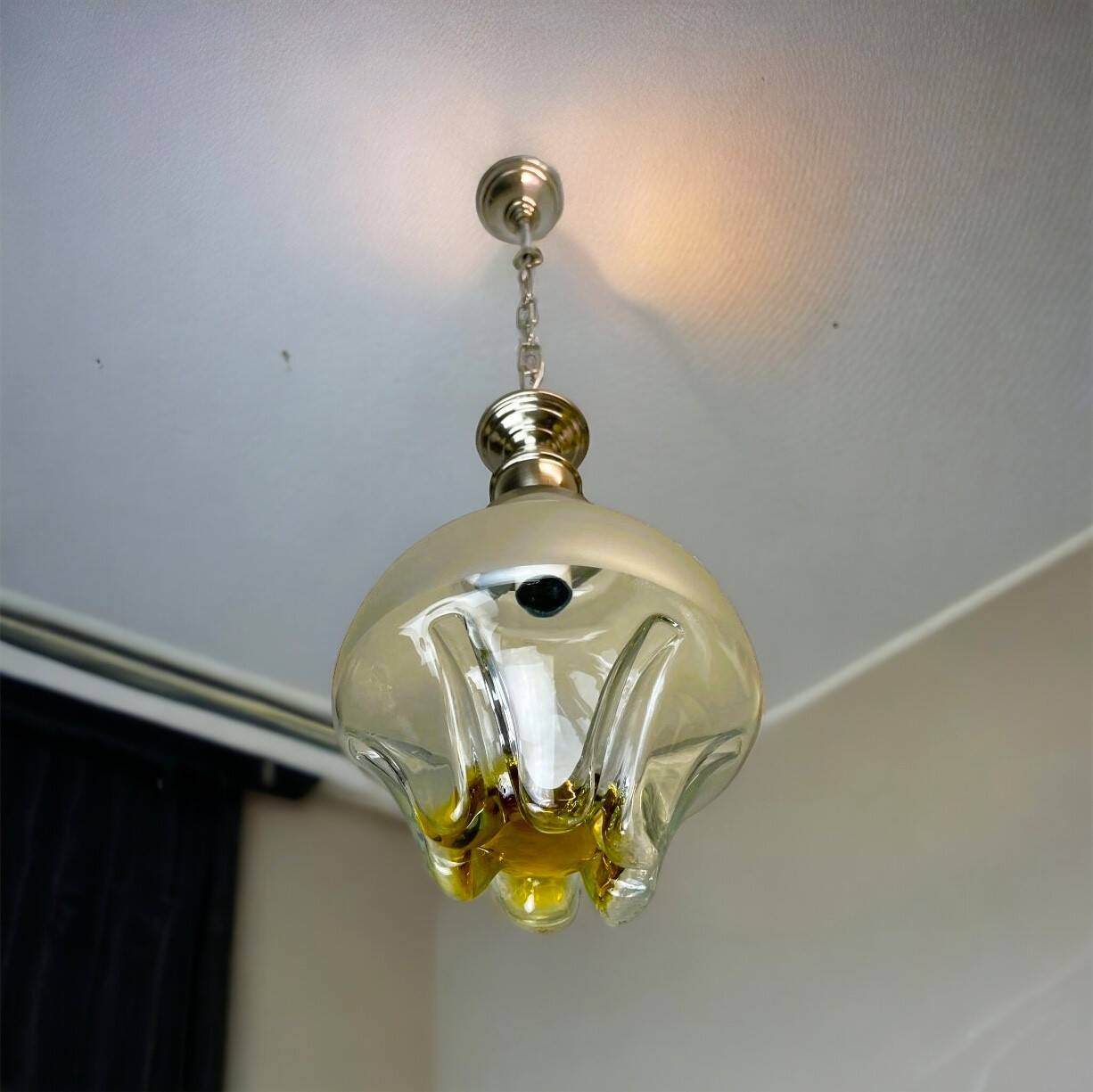 Italian Mazzega style Glass Hanging Lamp
