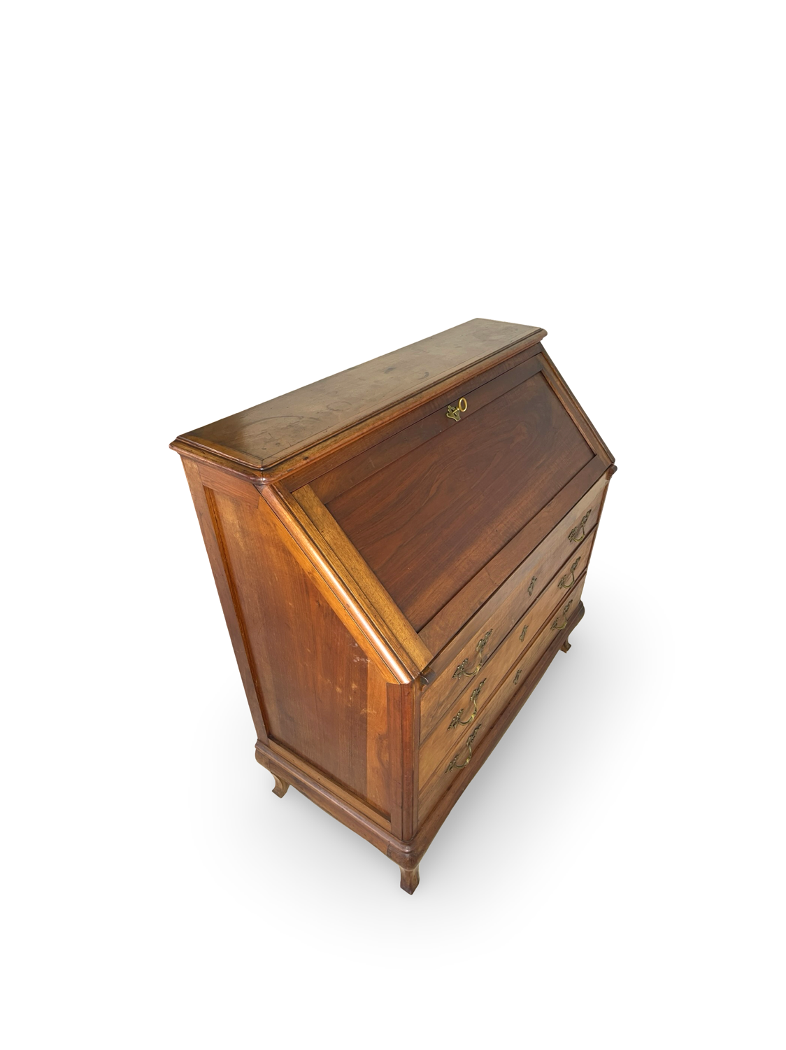 Antique Italian secrétaire in solid walnut, 1920s/1930s.