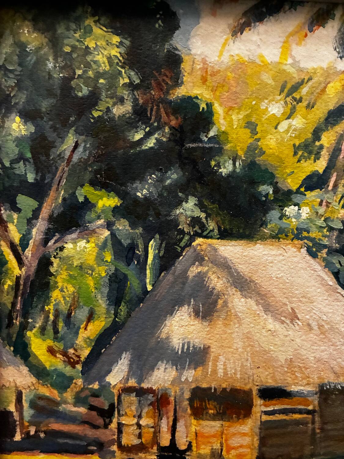 Exotic landscape painting of Tahiti from the 1940s to 1960s.