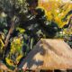 Exotic landscape painting of Tahiti from the 1940s to 1960s.