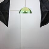 Italian space-age plexiglass green pendant lamp, 70s