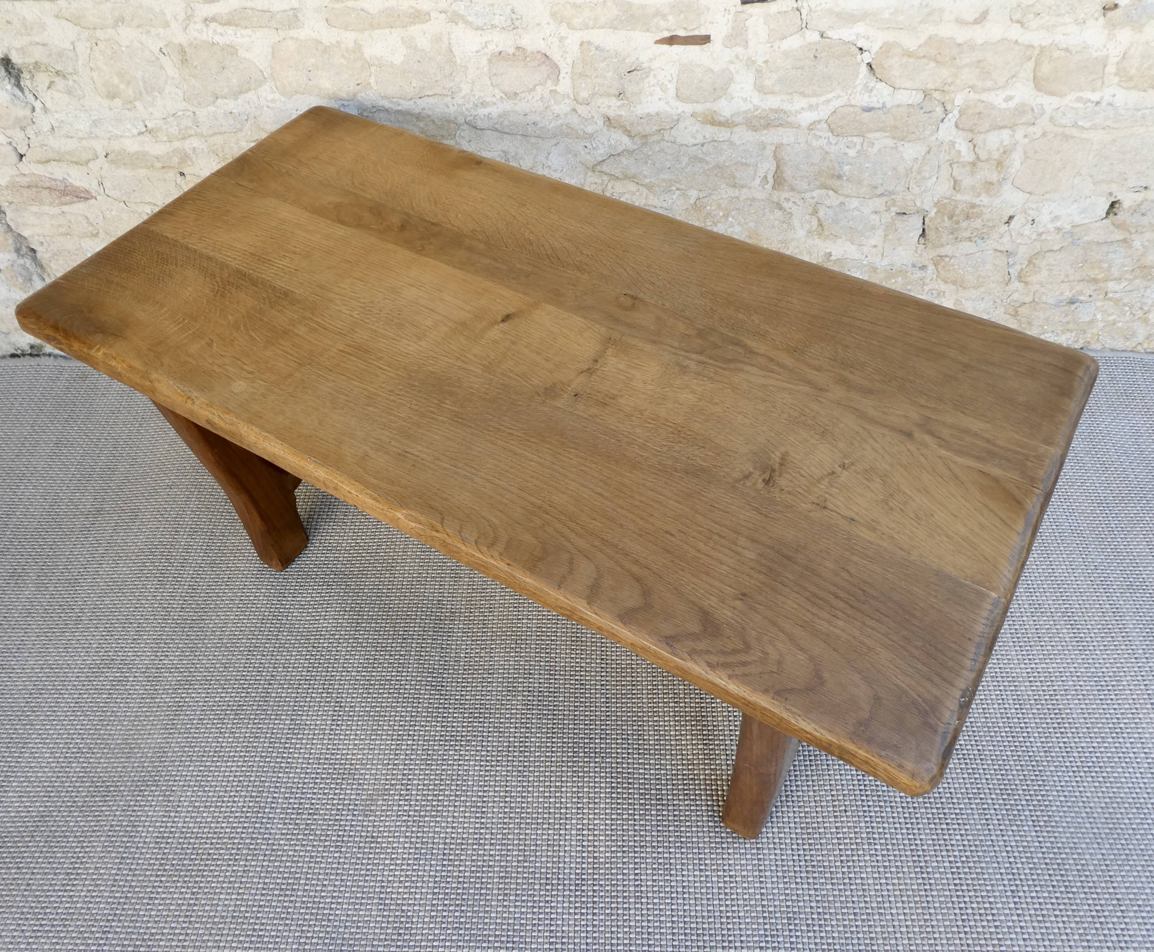 Solid wood coffee table, brutalist