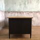 Former wooden minister's desk, black patina