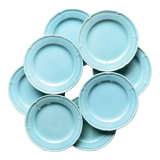 8 assiettes à dessert vert mint